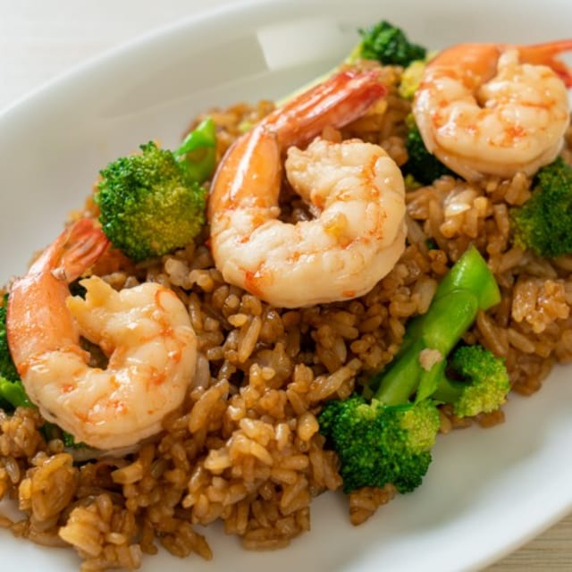 Shrimp Rice Plate.