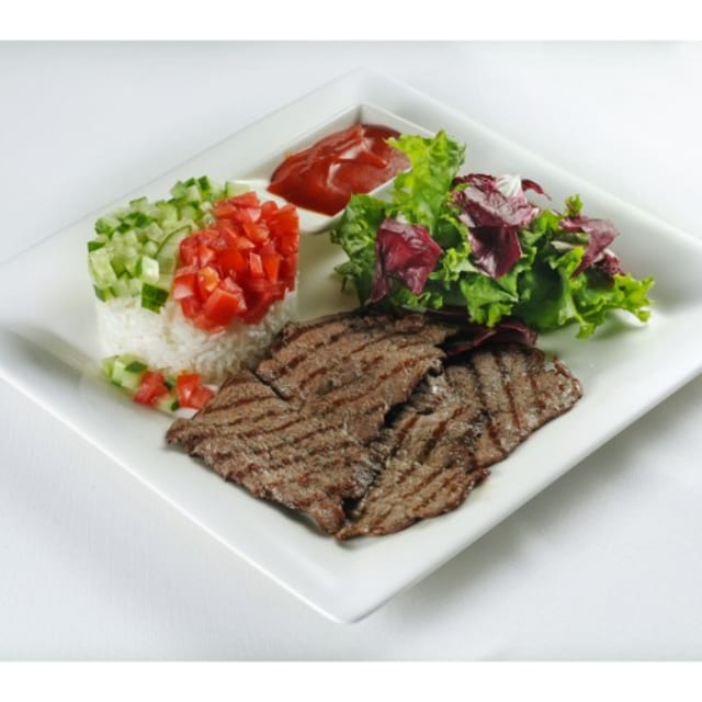 Steak Rice Plate.