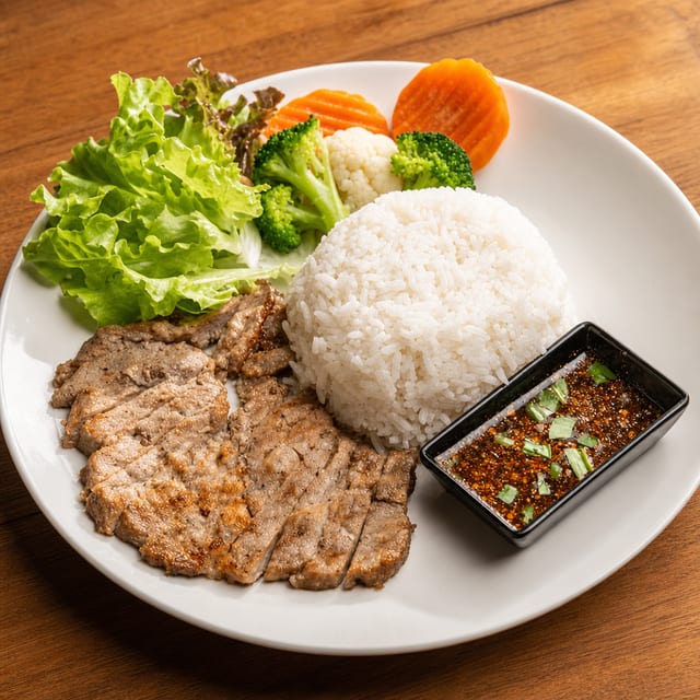 Pork Rice Plate.