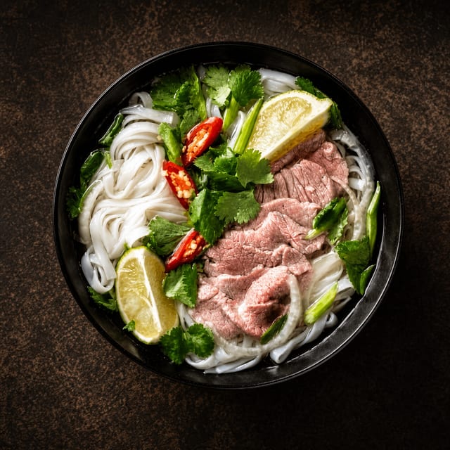 Rare Steak & Brisket Noodle Soup.
