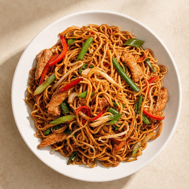 Steak Lo-Mein.