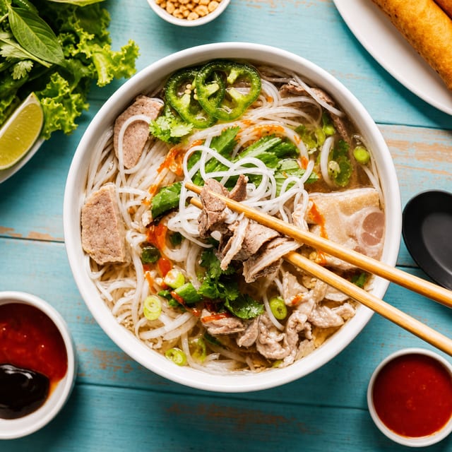 Rare Steak & Meatball Noodle Soup.